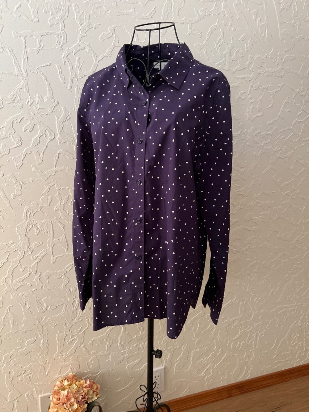 Garnet Hill Pima Cotton Long Sleeve Button Down Shirt
